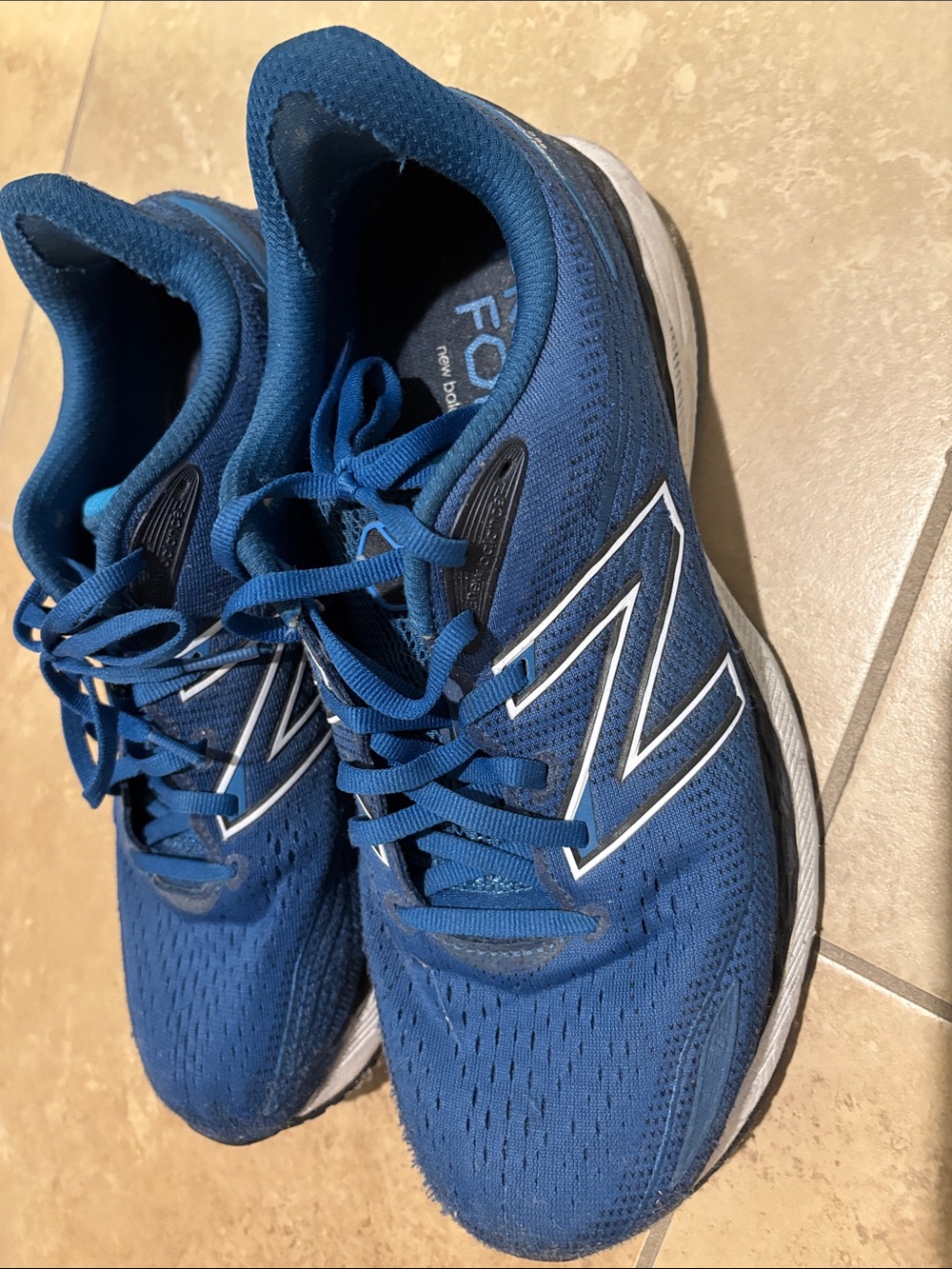 New Balance Men's Blue  & White Running Sneakers